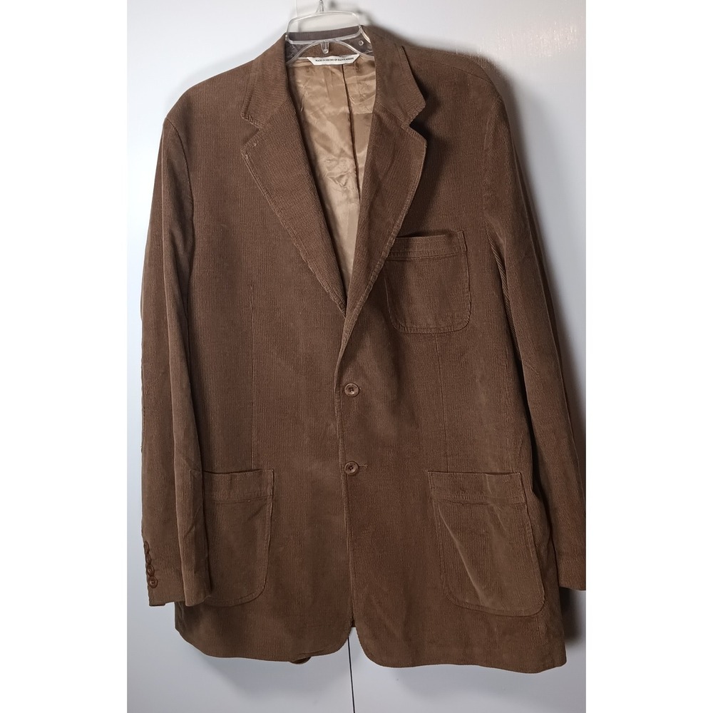 Vintage Perry Ellis Mens Corduroy Blazer XL 46R Brown Preppy Academia Professor